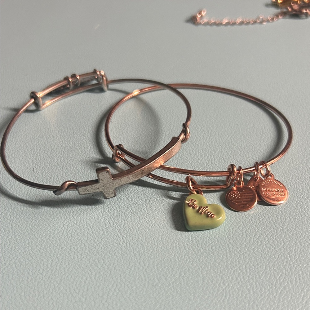 Sweetheart Heart & Cross Alex &‎ Ani bracelets